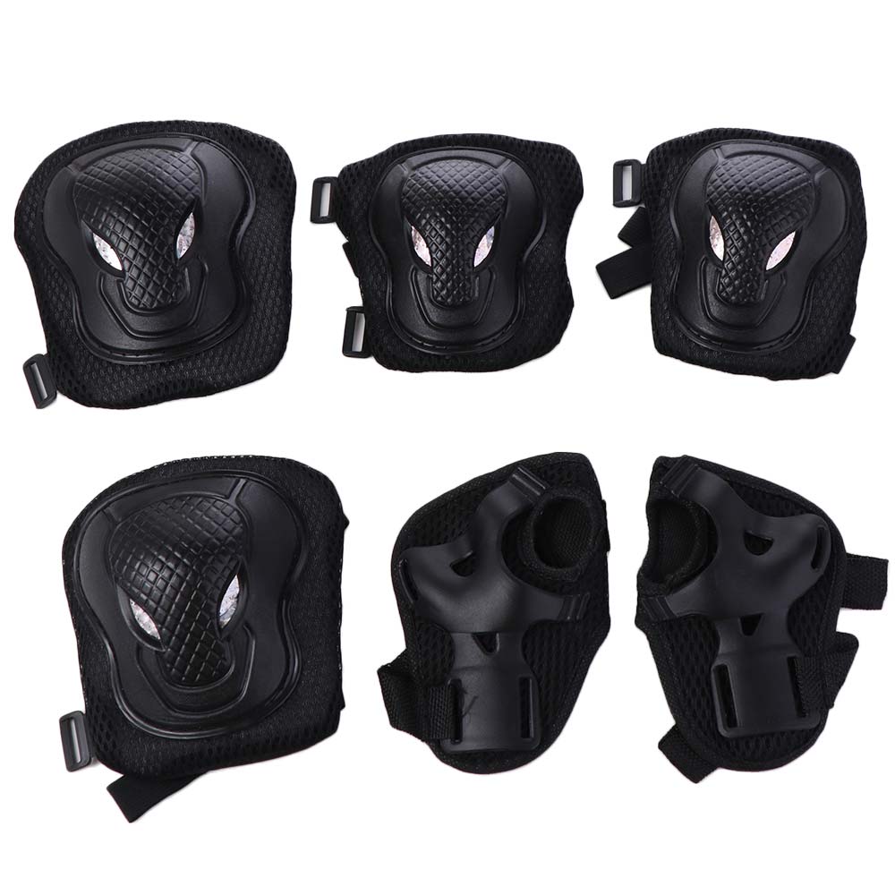 Mountain Biking Knee Pads - 6Pcs/Set Knee&Elbow&Palm Skateboard Protection Gear Thicken